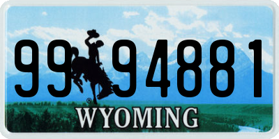 WY license plate 9994881