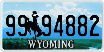WY license plate 9994882