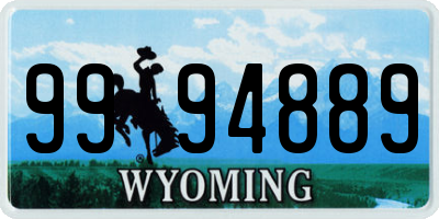 WY license plate 9994889