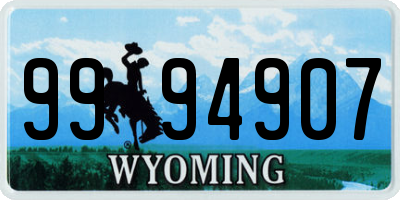 WY license plate 9994907