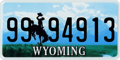 WY license plate 9994913