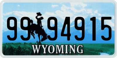 WY license plate 9994915