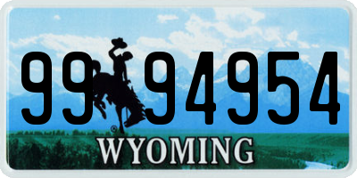 WY license plate 9994954