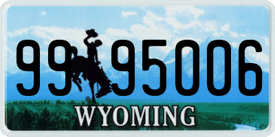 WY license plate 9995006