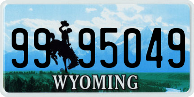 WY license plate 9995049