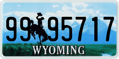 WY license plate 9995717