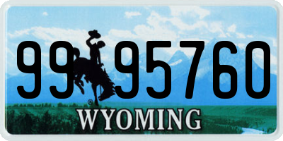 WY license plate 9995760