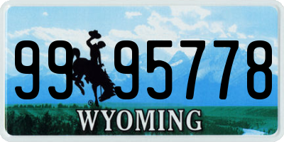 WY license plate 9995778