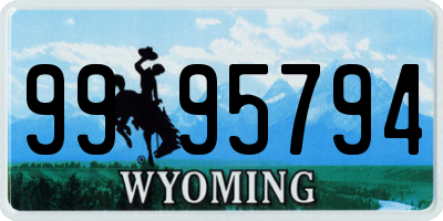 WY license plate 9995794