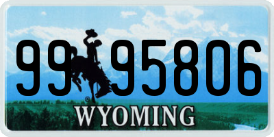 WY license plate 9995806