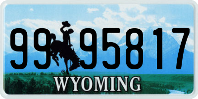 WY license plate 9995817