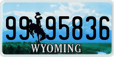 WY license plate 9995836