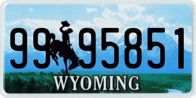 WY license plate 9995851