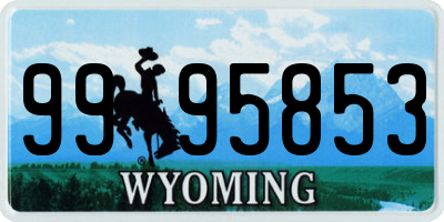 WY license plate 9995853