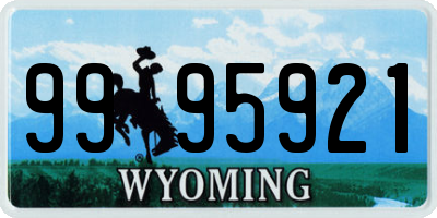 WY license plate 9995921
