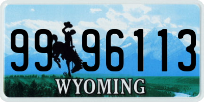 WY license plate 9996113