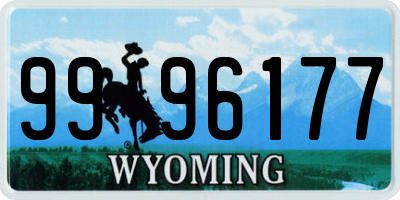 WY license plate 9996177