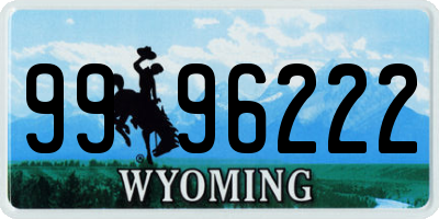 WY license plate 9996222