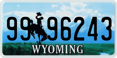 WY license plate 9996243
