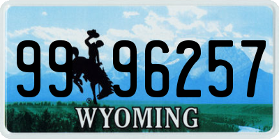 WY license plate 9996257