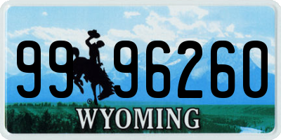 WY license plate 9996260