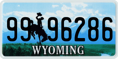 WY license plate 9996286