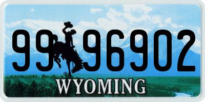 WY license plate 9996902