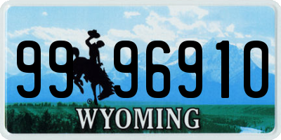 WY license plate 9996910