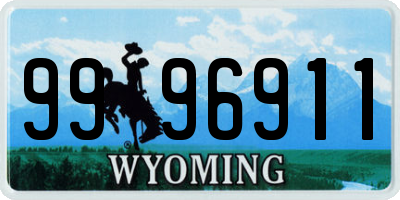 WY license plate 9996911