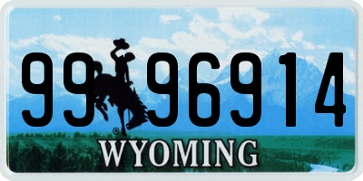 WY license plate 9996914