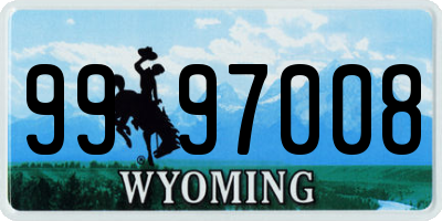 WY license plate 9997008