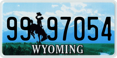 WY license plate 9997054
