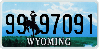 WY license plate 9997091