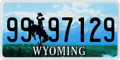 WY license plate 9997129