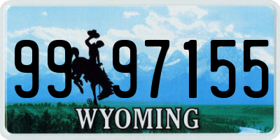 WY license plate 9997155