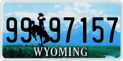 WY license plate 9997157