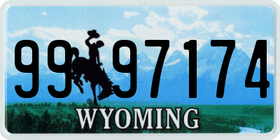 WY license plate 9997174