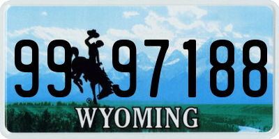 WY license plate 9997188