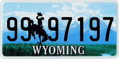 WY license plate 9997197