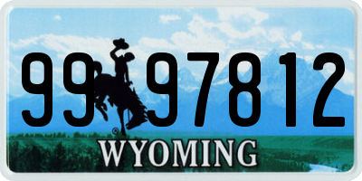 WY license plate 9997812