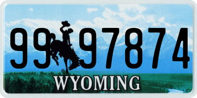 WY license plate 9997874