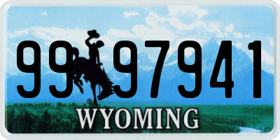 WY license plate 9997941