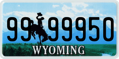 WY license plate 9999950