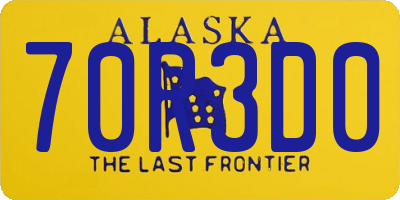 AK license plate 70R3D0