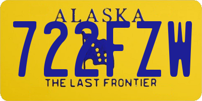 AK license plate 722FZW