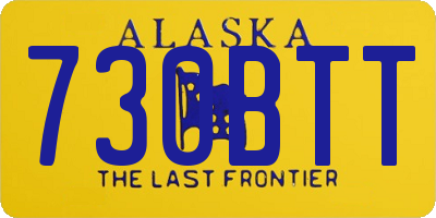 AK license plate 730BTT