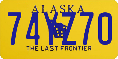 AK license plate 74YZ70