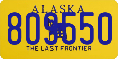 AK license plate 809550