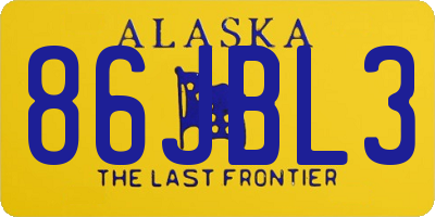 AK license plate 86JBL3