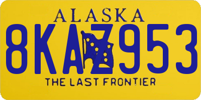 AK license plate 8KAZ953